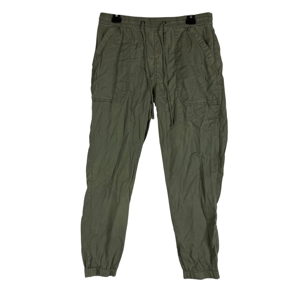 Supplies Pants Mens Large Green Canvas Jogger Elastic Waist Cuffed Casual